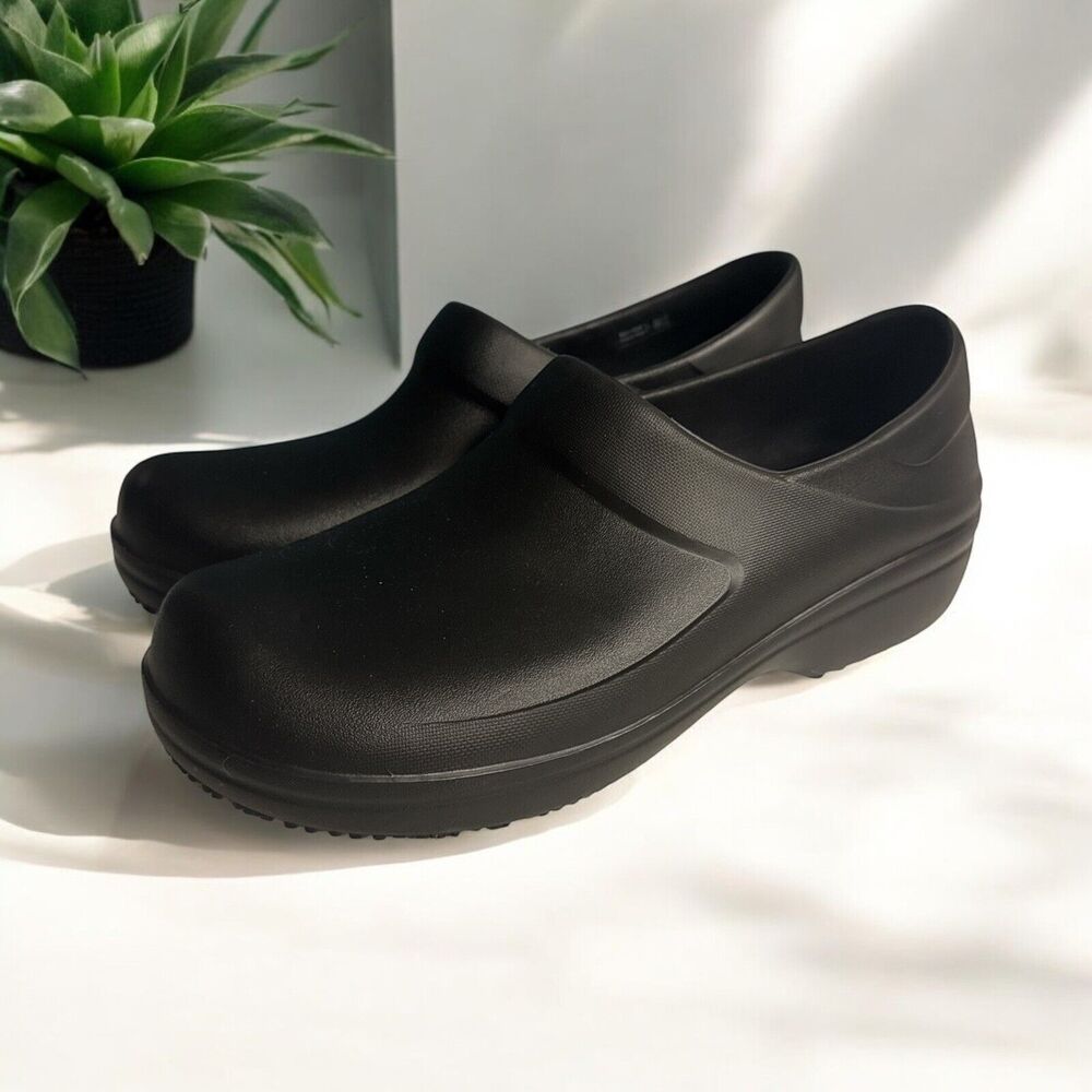CROCS Women's Neria Pro II Clog Shoes Black At Work Dual Comfort Size 11